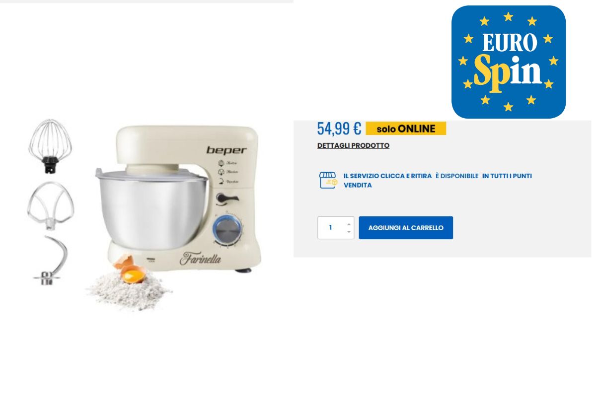 screen sito Eurospin impastatrice farinella beper