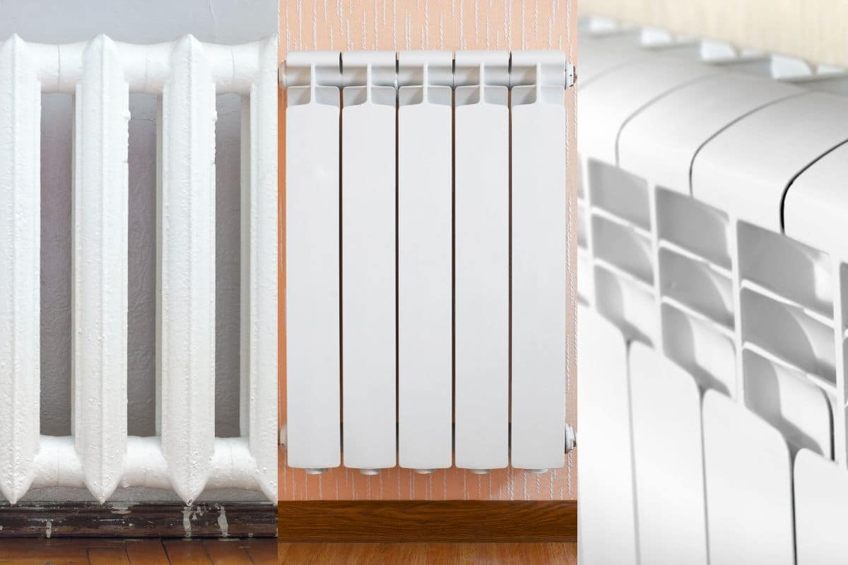 termosifoni di varie tipologie, ghisa, acciaio, alluminio